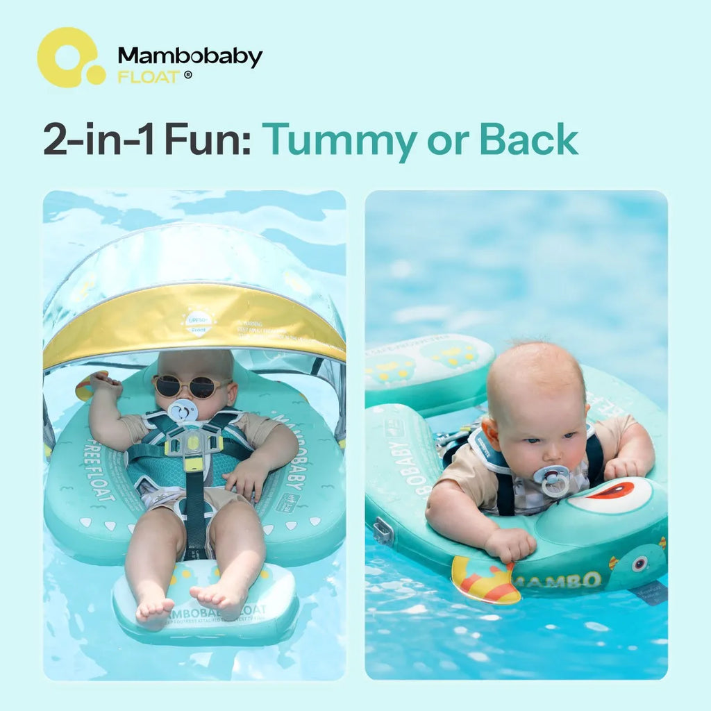 Mambobaby Float Cool 4-position Sunshade Safe Air-Free Core Baby Swimming Ring Toddler Pool Float Infant Swim Circle Water Ring