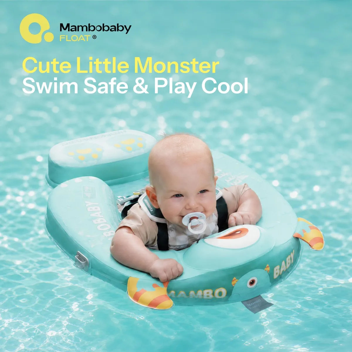 Mambobaby Float Cool 4-position Sunshade Safe Air-Free Core Baby Swimming Ring Toddler Pool Float Infant Swim Circle Water Ring